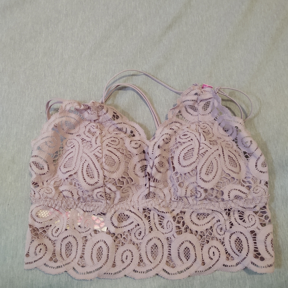 PINK bralette, women's small, lilac color